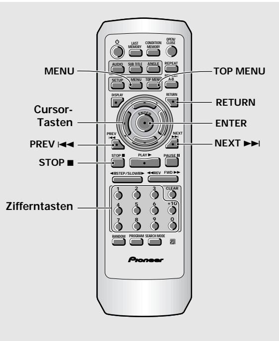 PIONEER BDP-100 - Bei Anzeige eines Menubildschirms - 1