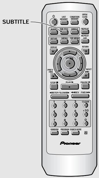 PIONEER BDP-100 - Wahl einer Untertitelsprache (Mehrsprachen-Untertitel)-DVD - 1