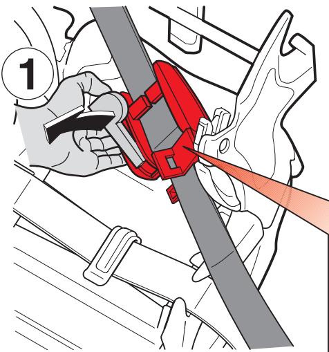 CONCORD REVERSO PLUS AVIS - Releasing the belt tensioner to remove the seat - 2