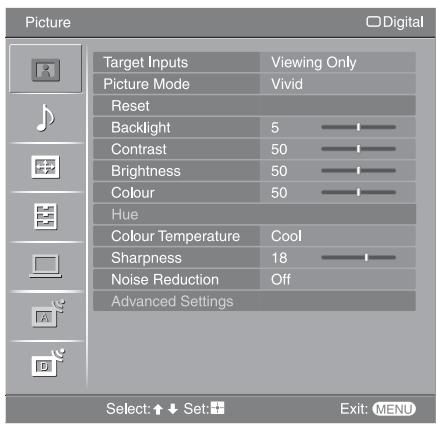 SONY RM-ED054 - Picture menu - 1