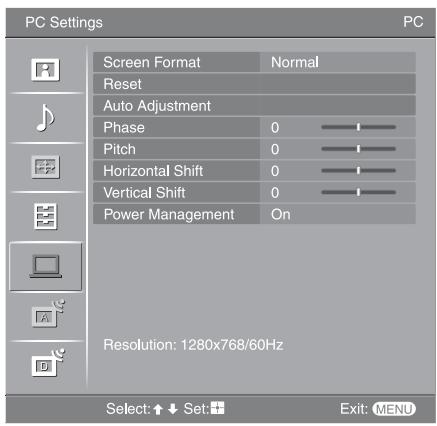 SONY RM-ED054 - PC Settings menu - 1