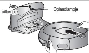 SAMSUNG POWERBOT VR7000M - Breng de oplaadcontactpunten van de stofzuiger op geldijke hoogte met de oplaadcontactpunten van het oplaadstation en druk de stofzuiger aan totdat u een "oplaadgeluid"uit het oplaadstation hoort. - 1