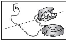 SAMSUNG POWERBOT VR7000M - Bij hetplaatsen van het oplaadstation moet u ervoor zorgen dat het netsnoer Niet open enbloot op de vloer ligt. - 1