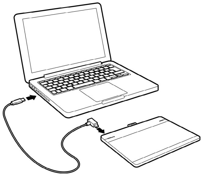 WACOM BAMBOO FOLIO SMALL - Connexion de l'Intuos à votre ordinateur - 1