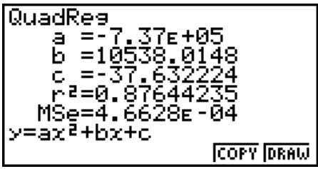 CASIO GRAPH 35+ PROGRAMME - To perform quadratic regression - 2