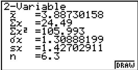 CASIO GRAPH 35+ PROGRAMME - ■ Affichage des résultats du calcul d'un graphe à variable double - 1
