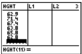 TEXAS INSTRUMENTS TI-COLLEGE SOLAIRE - Taille (en centimètres) de chacune des 10 femmes - 3