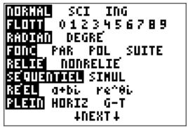 TEXAS INSTRUMENTS TI PRIMAIRE - Réglage des modes - 1