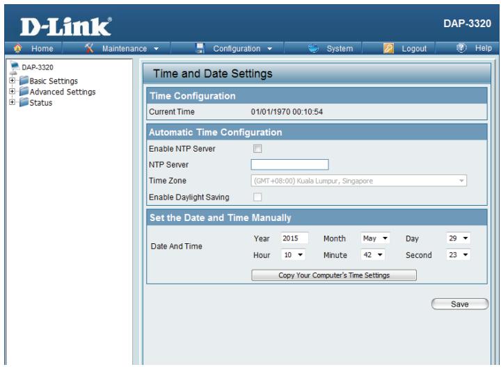 D-LINK DAP-2020 - Time and Date - 1