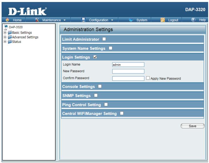 D-LINK DAP-2020 - Login Settings - 1