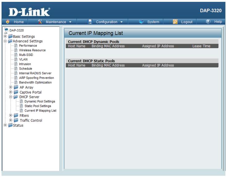 D-LINK DAP-2020 - Current IP Mapping List - 1