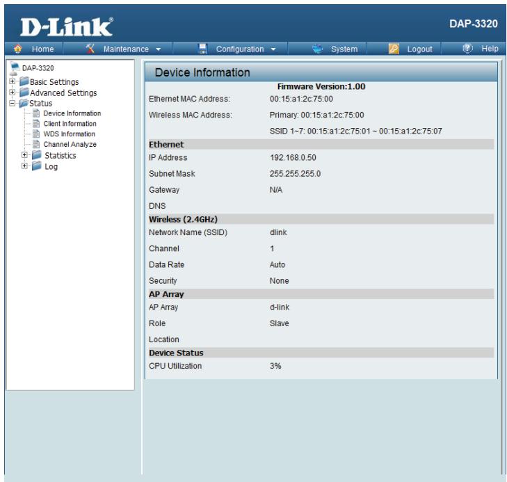 D-LINK DAP-2020 - Device Information - 1