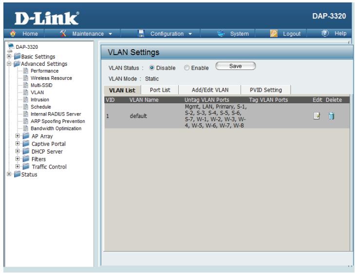 D-LINK DAP-2020 - VLAN VLAN List - 1