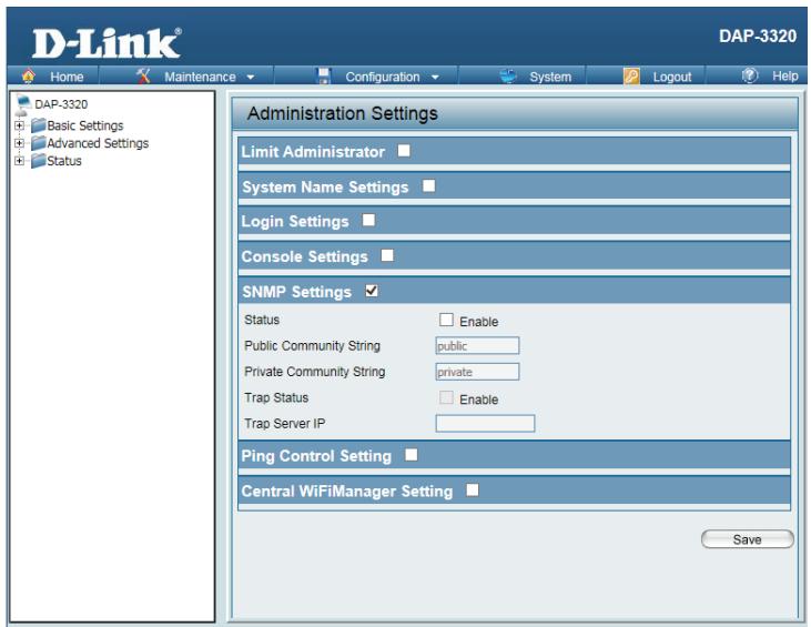 D-LINK DAP-2020 - SNMP Settings - 1