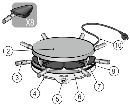 LAGRANGE 399002 - Raclette 8 - 2