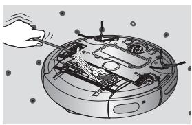 SAMSUNG SR10M7030W POWERBOT - Voudevez eteindre le bouton de mise sous tension situé sous I'unité principale avant de la nettoyer. - 3
