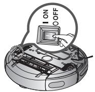 SAMSUNG SR10M7030W POWERBOT - Vou devez eteindre le bouton de mise sous tension situé sous l'unité principale avant de la nettoyer. - 1