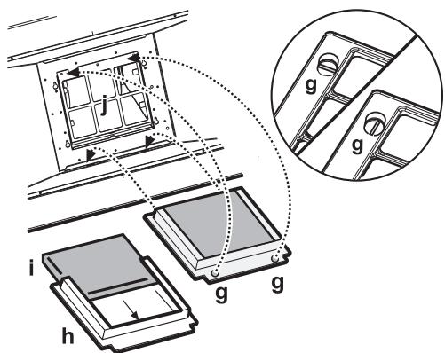 WHIRLPOOL WHF96AMX  - WHG96AMX - WHF66AMX - Montaž filtra wèglowego: - 1