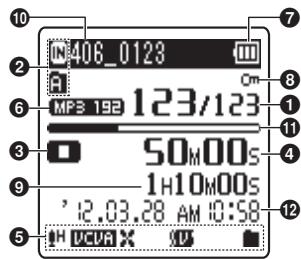 OLYMPUS DM-7 - Lorsque la [Taille lettres] est définié sur [Petit] - 1