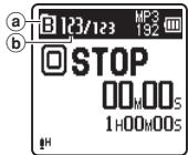 OLYMPUS DM-7 - Quand l'enregistreur est en mode arrêt, appuyez sur la touche FOLDER/INDEX. - 1