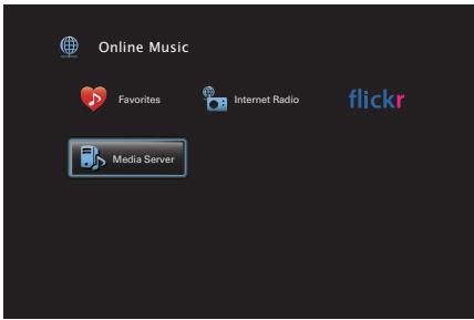 DENON AVR X540BT - AVR-X540BT - AVRX540BT - Utilisez △▽◀▷ pour sélectionner “Media Server”, puis appuyez sur ENTER. - 1