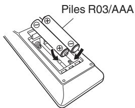 DENON AVR-X2400H - AVRX2400H - Insertion des piles - 2