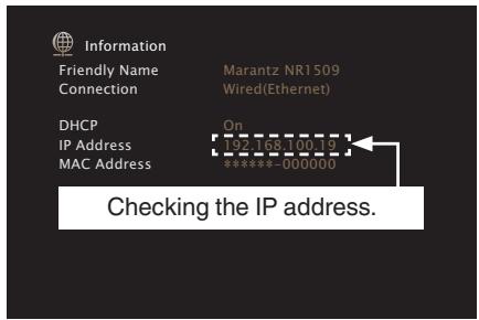 MARANTZ NR1508 - Controlling the unit from a web control - 1