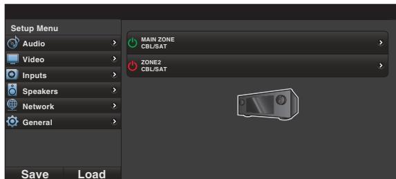 DENON HEOS AVR - Lorsque le menu principal est affiché, cliquez sur l'élément de menu que vous pouvez utiliser. - 1