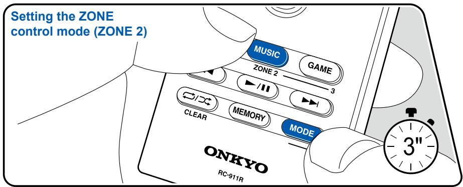 ONKYO TX-NR575 - Switch remote control mode (ZONE 2) - 1