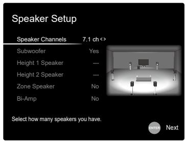 ONKYO TX-NR575 - Speaker Setup - 1