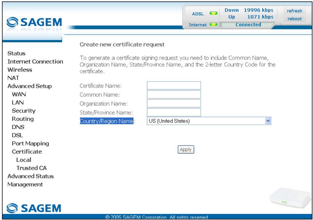 SAGEM COM FAST 2704N - Certificate - 2
