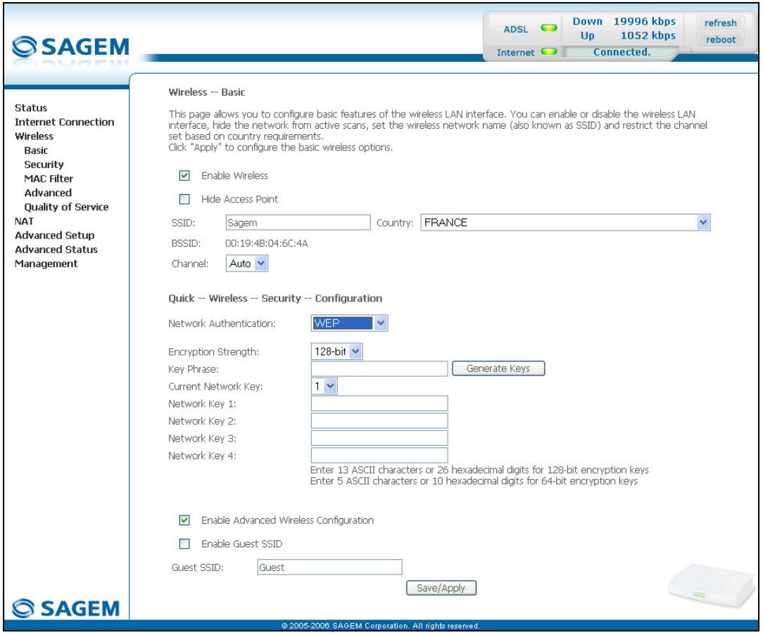 SAGEM COM FAST 2704N - WEP - 1