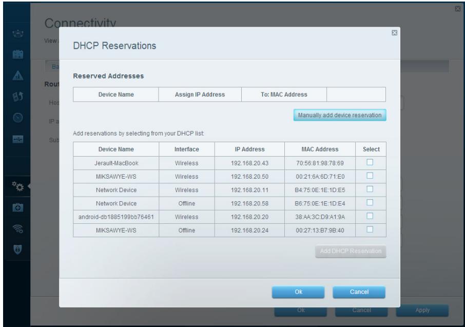 LINKSYS N300 - To configure DHCP reservation do the following: - 1