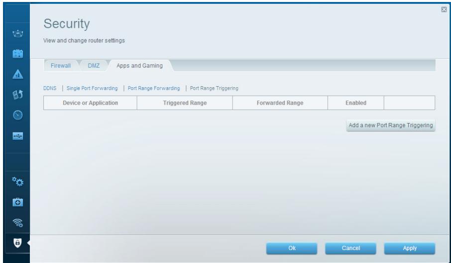 LINKSYS EA8300 - Pour configurer le déclenchement d'une plage de ports, faites ce qui suit : - 1