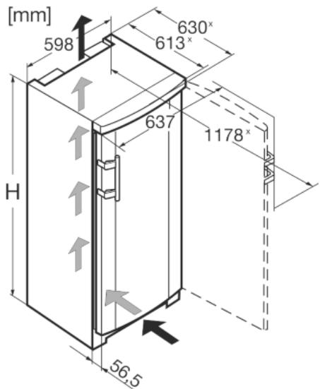 LIEBHERR GN 2323-22 - Dimensions hors tout de l'appareil - 1