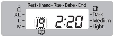 PANASONIC 2522 - Selecteer het menu Deeg - 2