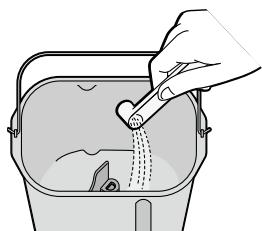 PANASONIC SD-ZB2512KXEB - Versez les ingrédients dosés dans le moule à pain - 1