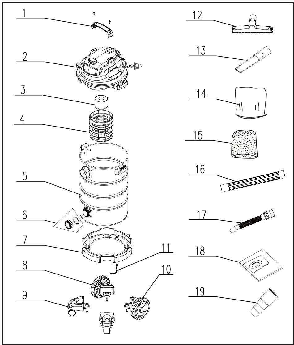 EWT CS2PLUS - PIÉCES - VUE ÉCLATÉE - 1