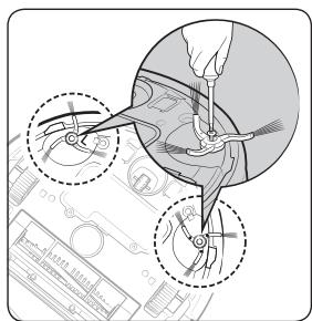 SAMSUNG SR8875 NAVIBOT - Cleaning the side brush - 3