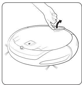 SAMSUNG SR8875 NAVIBOT - Vider le réservoir de poussière (Ouverture rapide) - 1