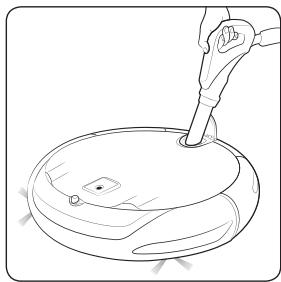 SAMSUNG SR8875 NAVIBOT - Vuotamento del contentitore di raccolta polvere (Vuotamento rapido) - 2