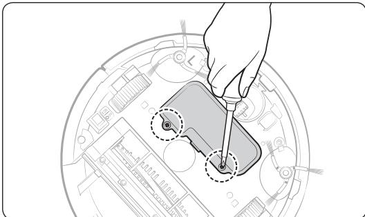 SAMSUNG SR8875 NAVIBOT - How to remove the battery - 1