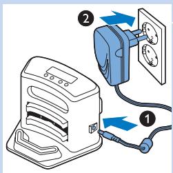 Diagram showing two connected devices with labeled parts, likely illustrating a power or appliance installation process.