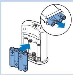 Diagram showing battery charging process with magnified view of connected components