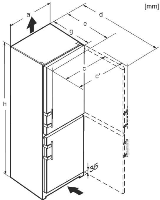 LIEBHERR CUAG 3311 - CUEF 3311-20 - Dimensions hors tout de l'appareil - 1