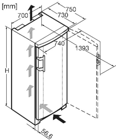 LIEBHERR GN 3113 - Dimensions hors tout de l'appareil - 1