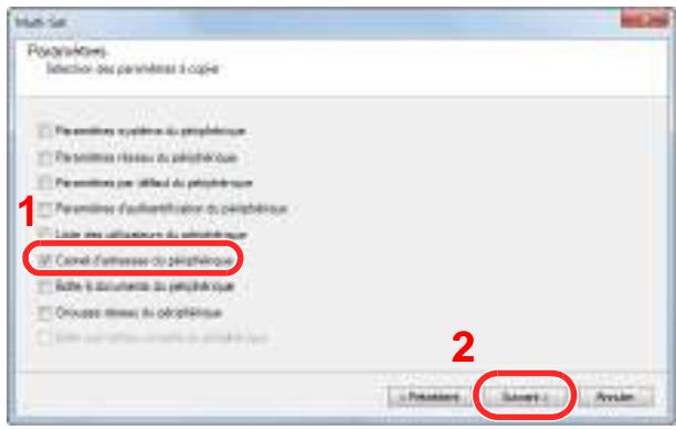 KYOCERA TASKALFA 2551CI - Inscription des données du carnet d'adresses sur la machine - 2