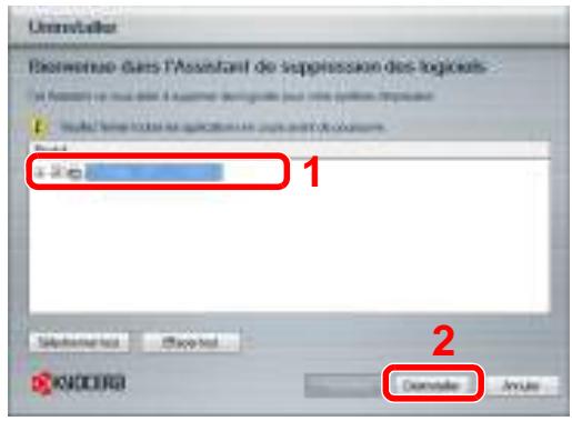 KYOCERA TASKALFA 2551CI - Désinstaller le logiciel. - 1
