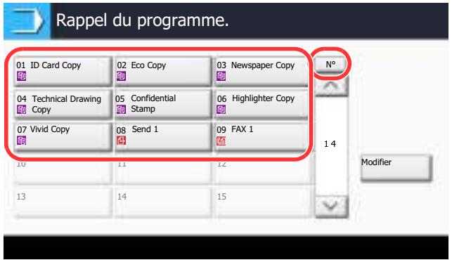 KYOCERA TASKALFA 2551CI - Rappeler le programme. - 2