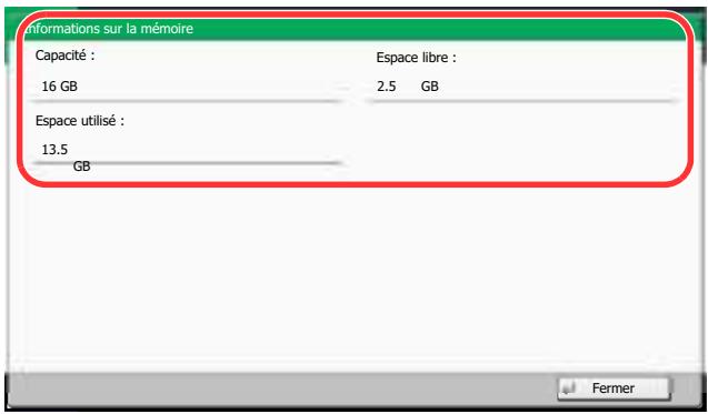 KYOCERA TASKALFA 2551CI - Vérifier les informations de la mémoire USB - 1